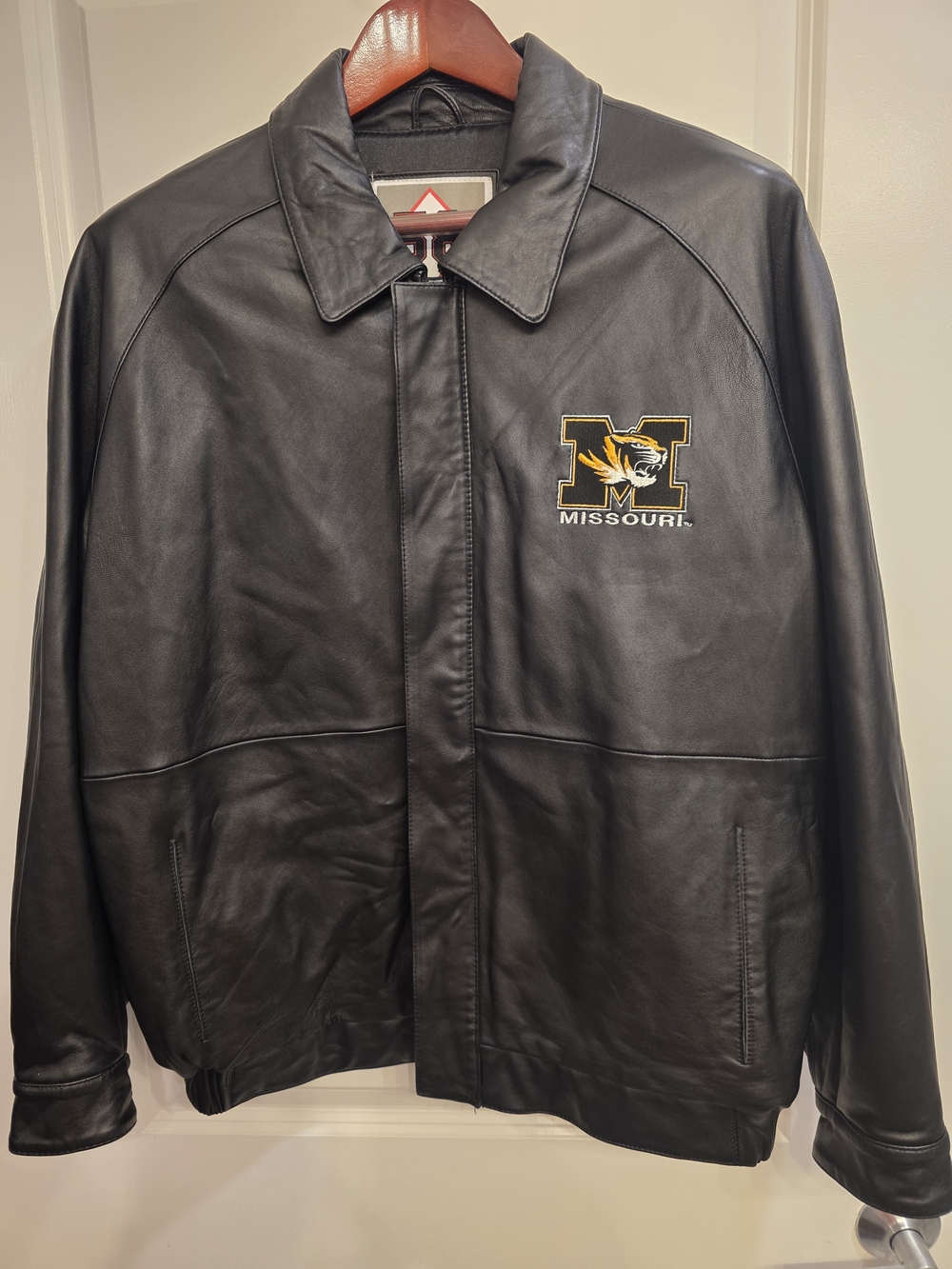 Missouri Black Leather Varsity Jacket - Men's Collegiate Bomber